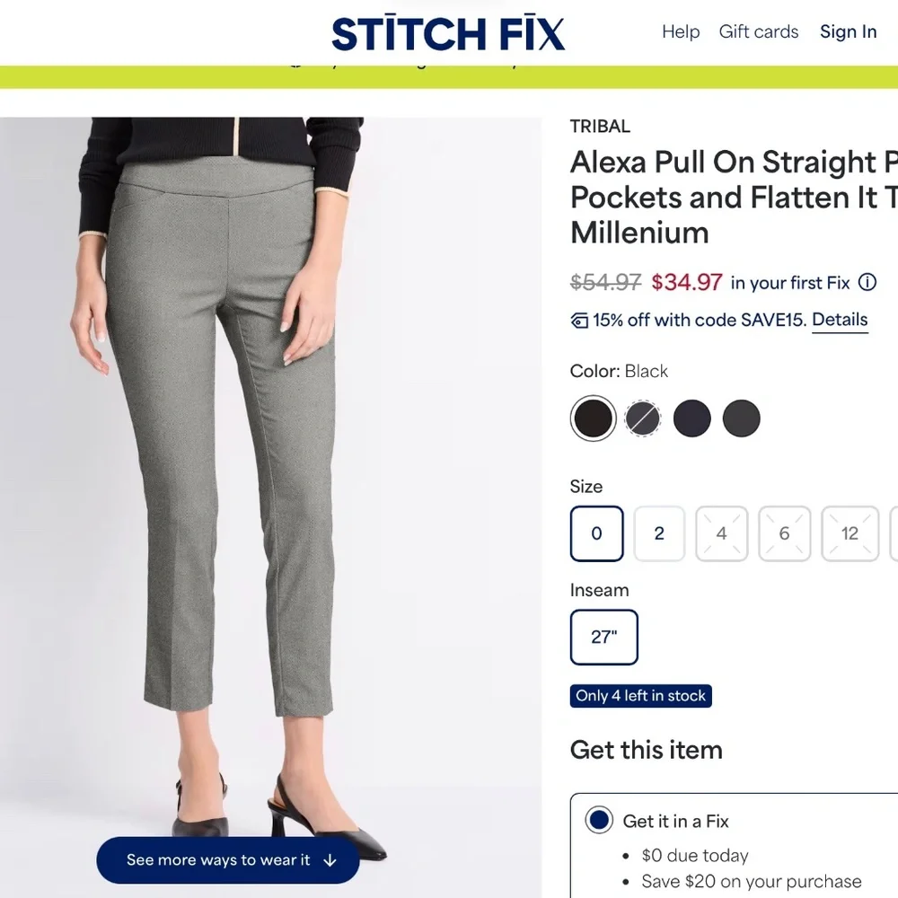 Tribal Alexa Pull on Stretch Pants 14P- 2 Pair - Picture 5 of 10